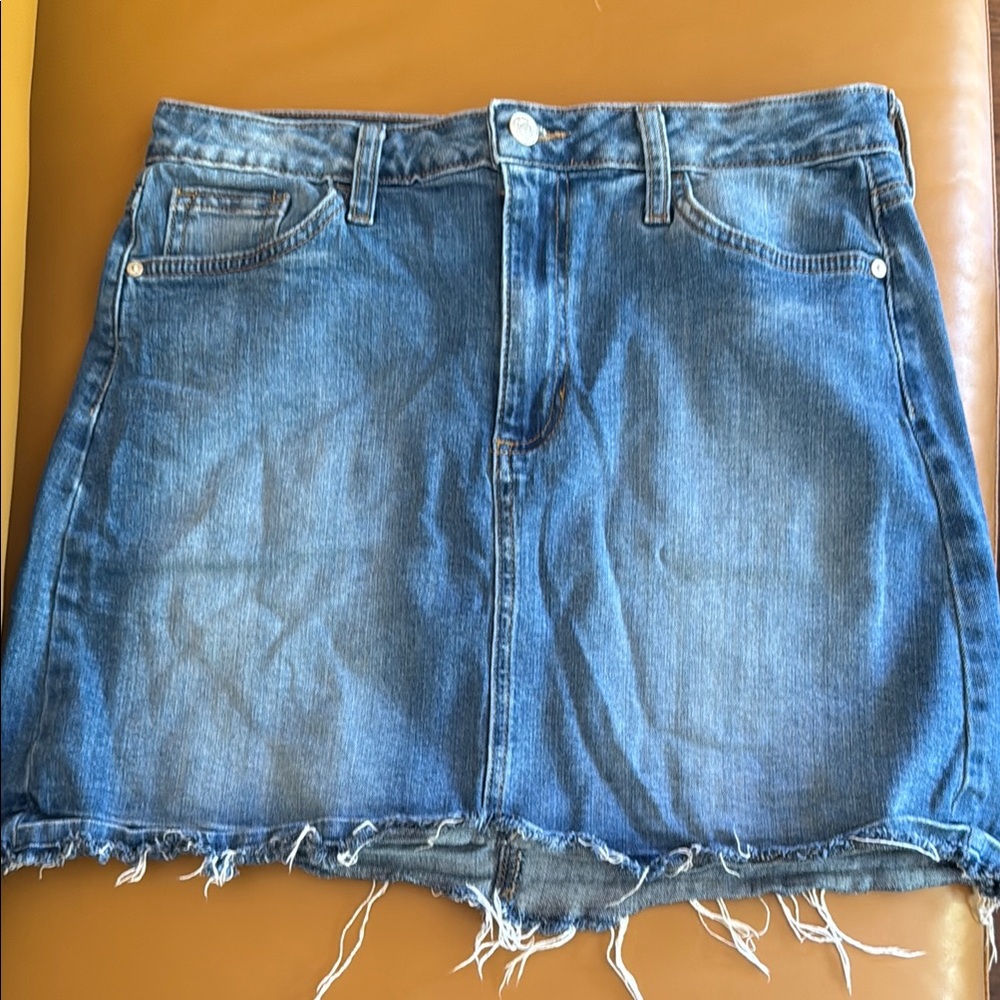 Just Black Blue Mini A-Line Skirt Casual